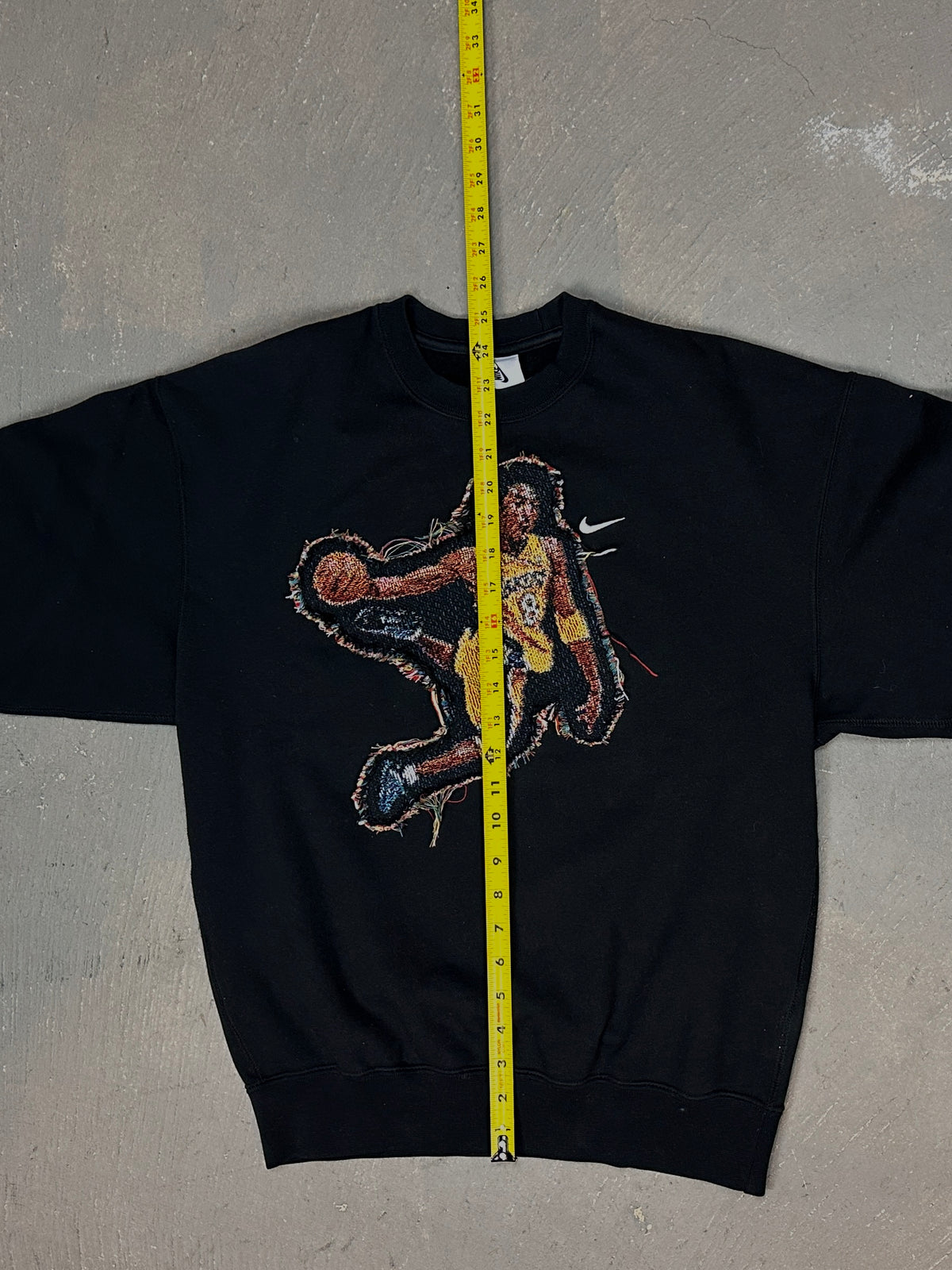 Black Crewneck with Basketball Man Patchwork
