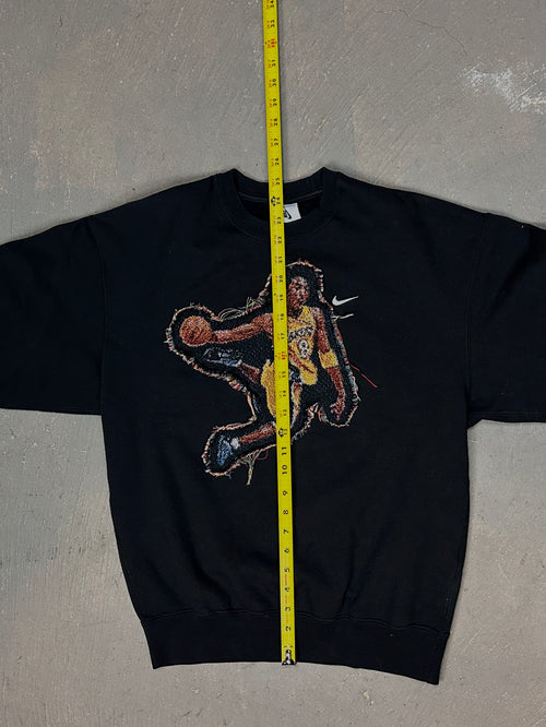 Black Crewneck with Basketball Man Patchwork
