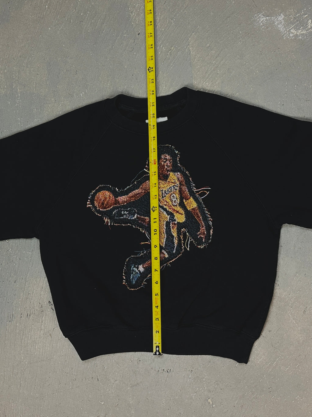 Black Crewneck with Basketball Man Patchwork