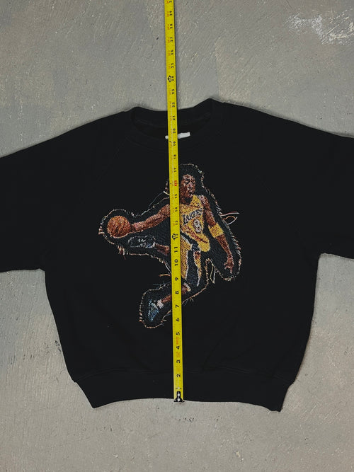 Black Crewneck with Basketball Man Patchwork