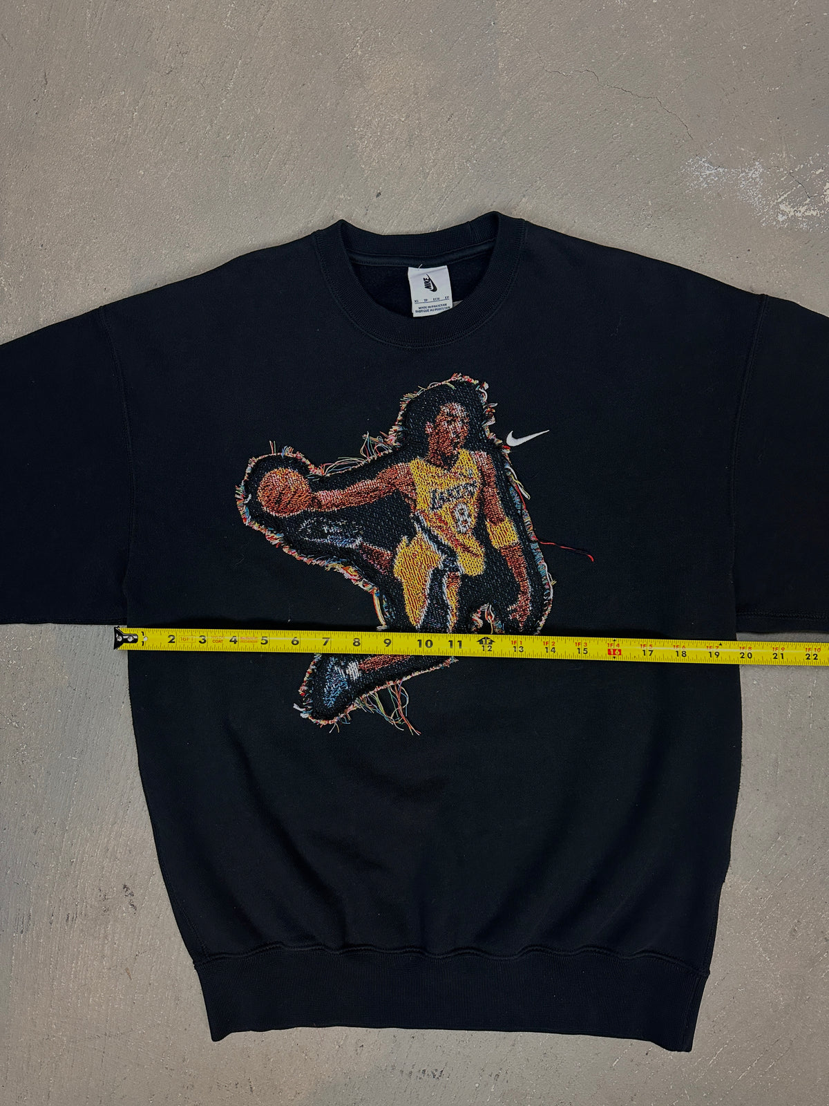 Black Crewneck with Basketball Man Patchwork