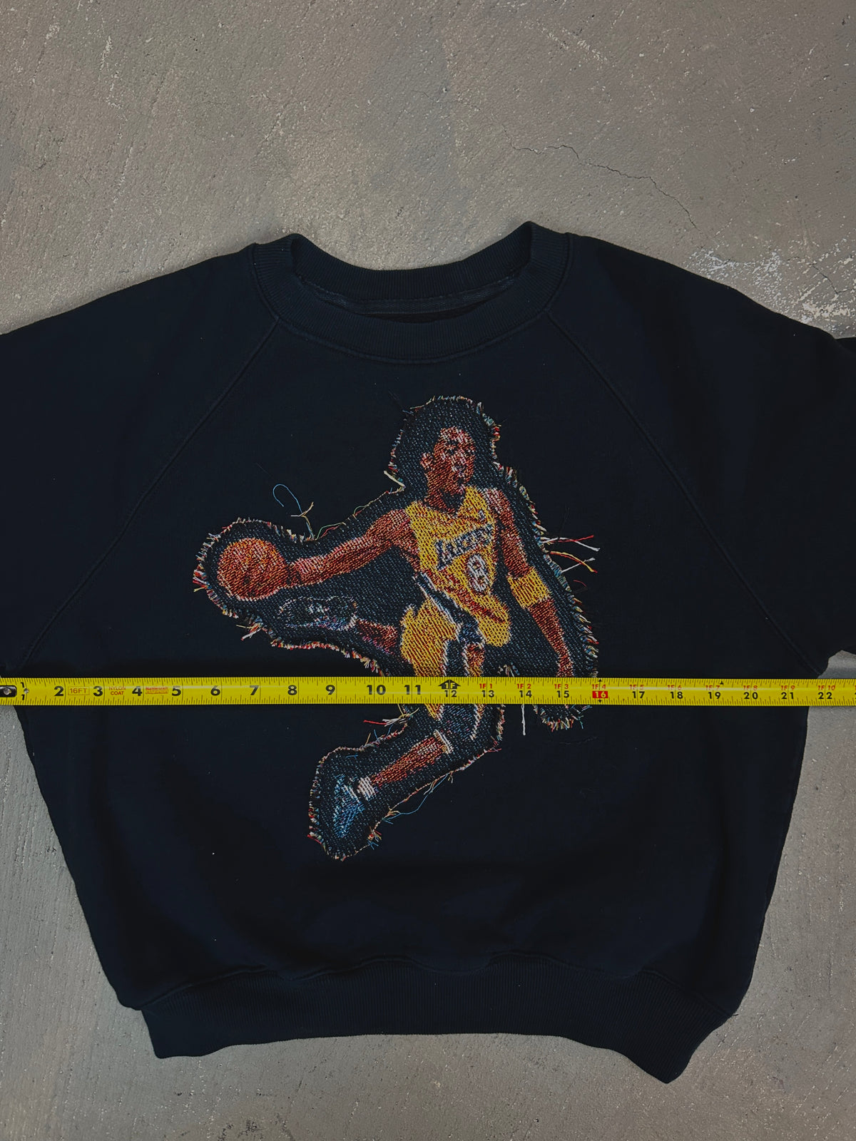 Black Crewneck with Basketball Man Patchwork