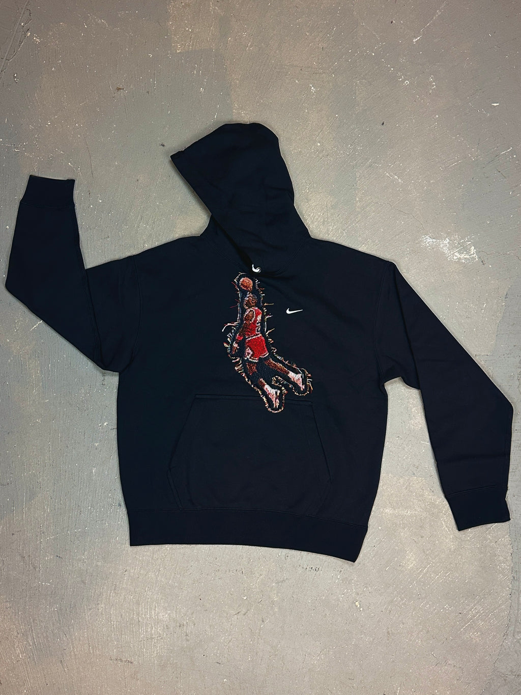 Black Crewneck with Basketballl Man Patchwork