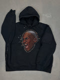 Black Hoodie with Basketball Man Patchwork