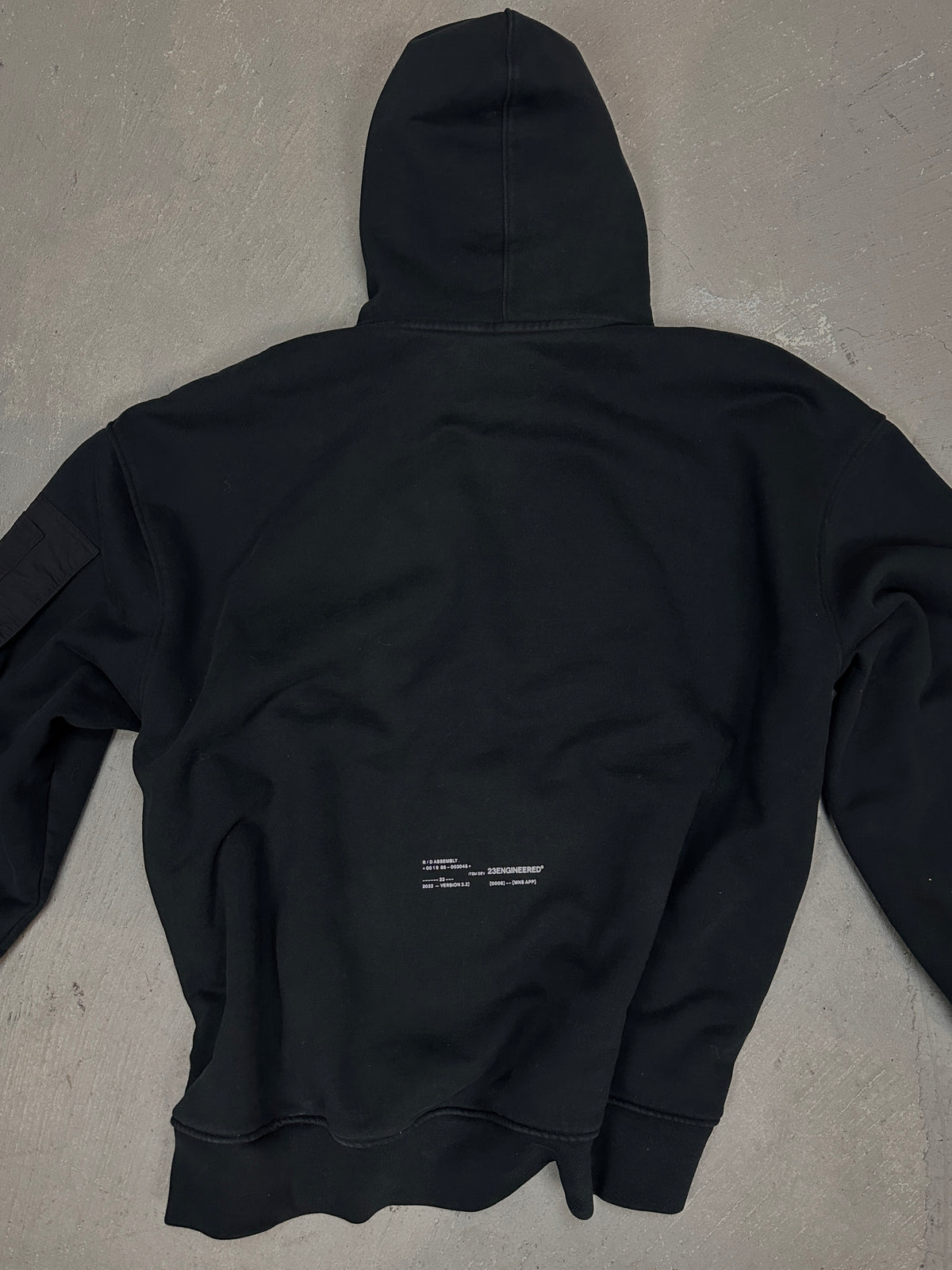Black Hoodie with Basketball Man Patchwork