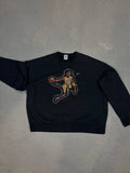 Black Crewneck with Basketball Man Patchwork