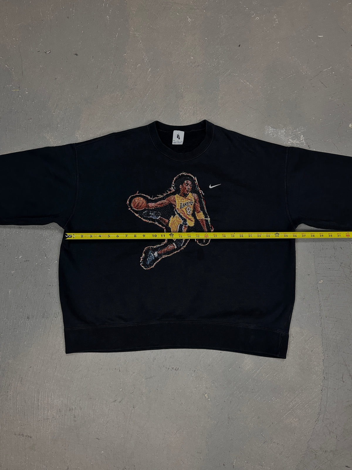Black Crewneck with Basketball Man Patchwork
