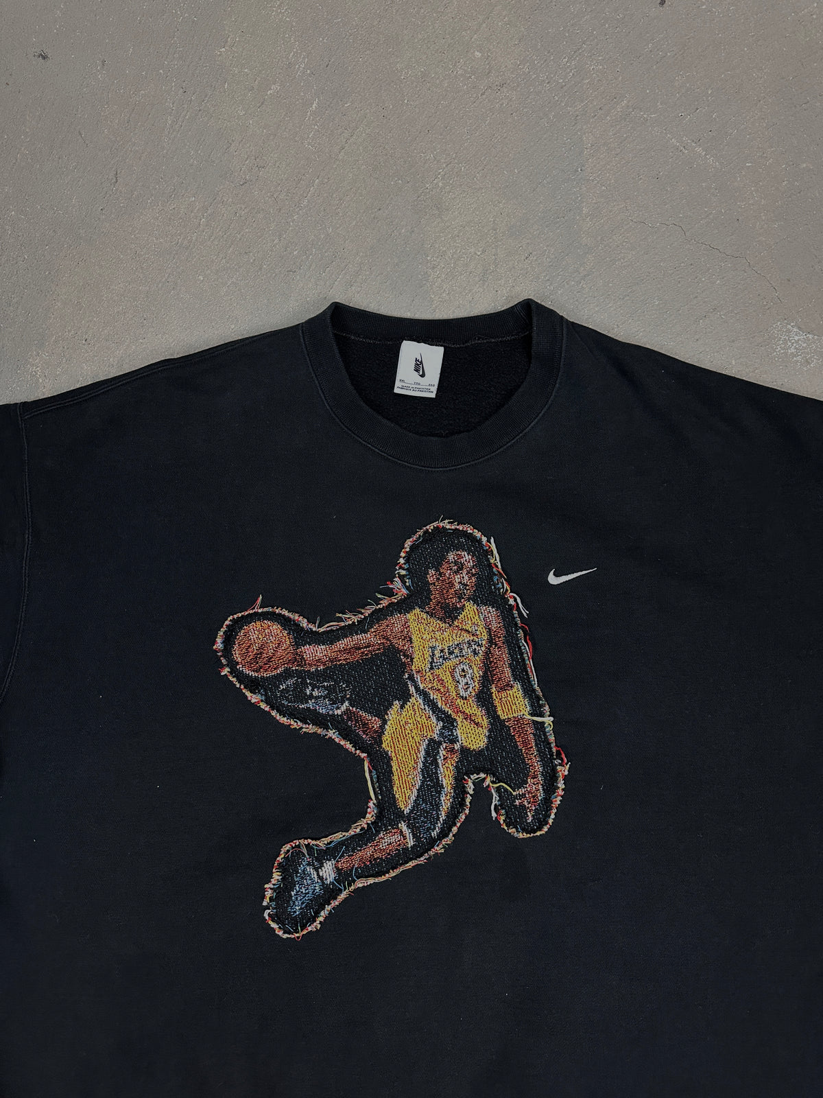 Black Crewneck with Basketball Man Patchwork