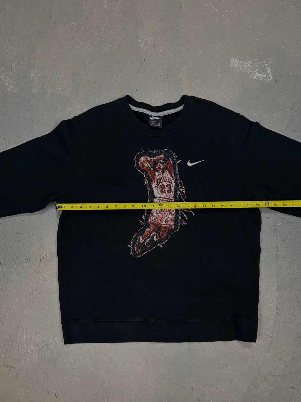 Black Crewneck with Basketball Man Patchwork