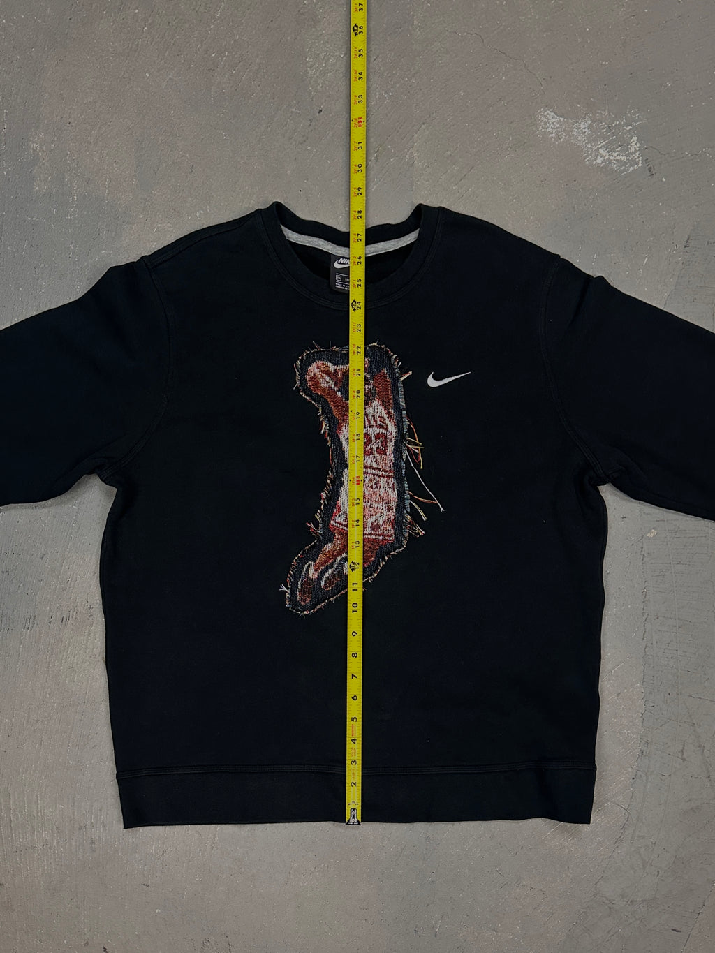 Black Crewneck with Basketball Man Patchwork