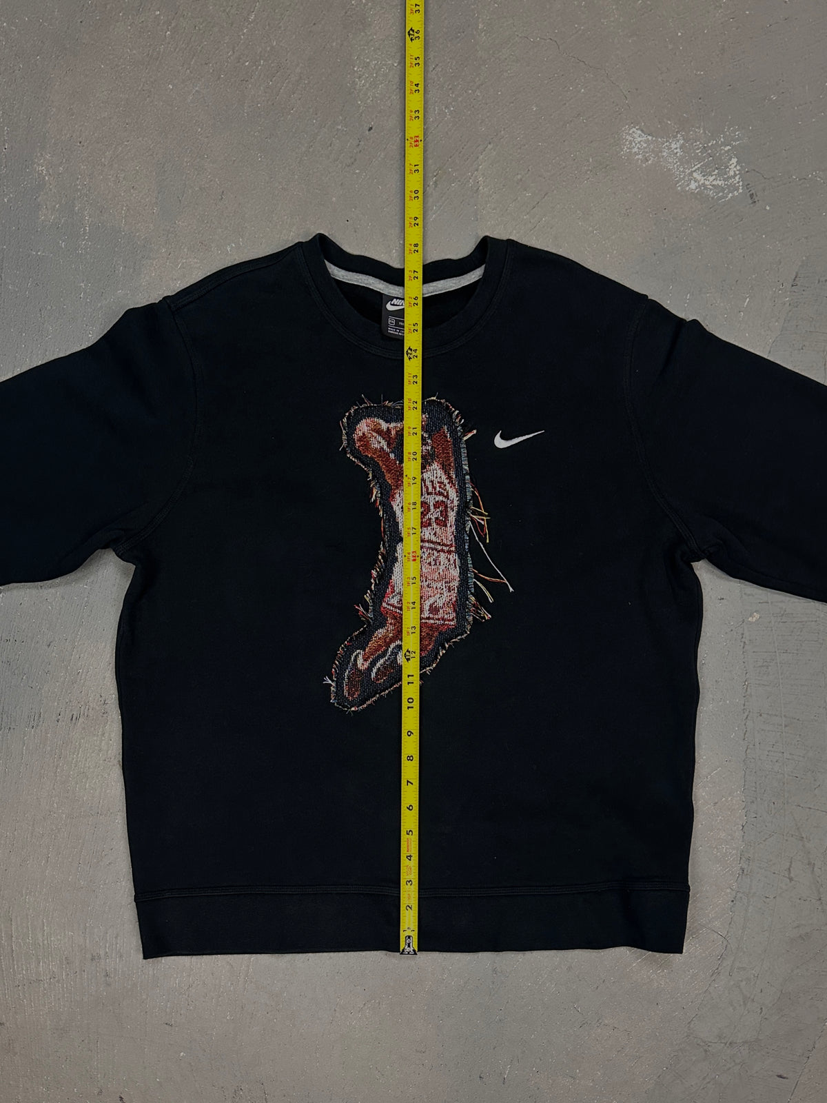 Black Crewneck with Basketball Man Patchwork
