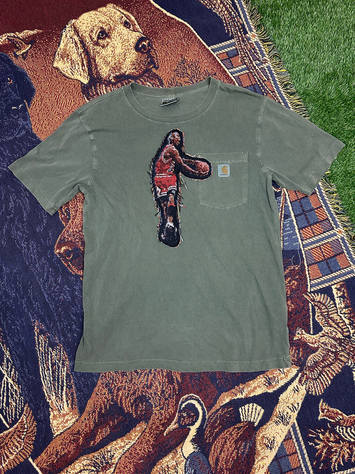 Harley Davidson Vintage Tee with Basketball Man Patchwork