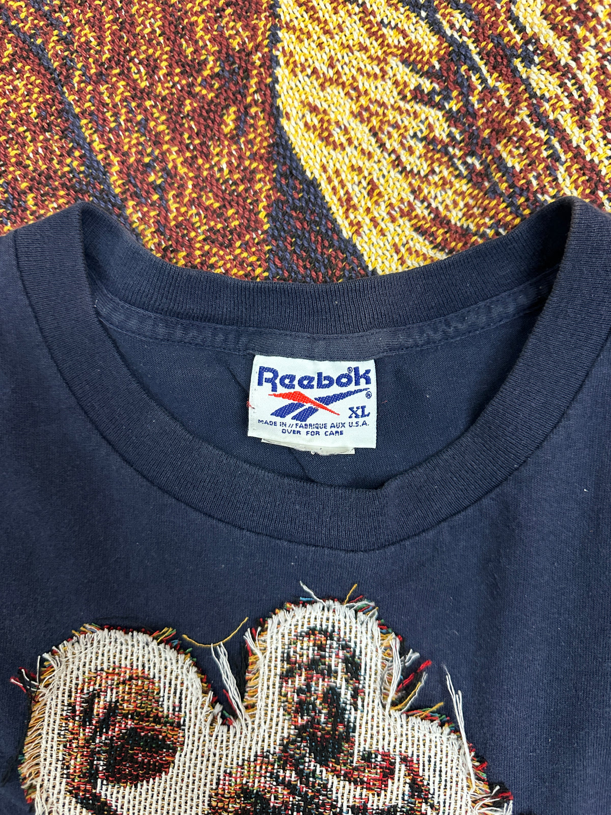 Reebok Vintage Tee with Basketball Man Patchwork