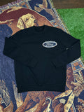 Black Crewneck with Car Patchwork