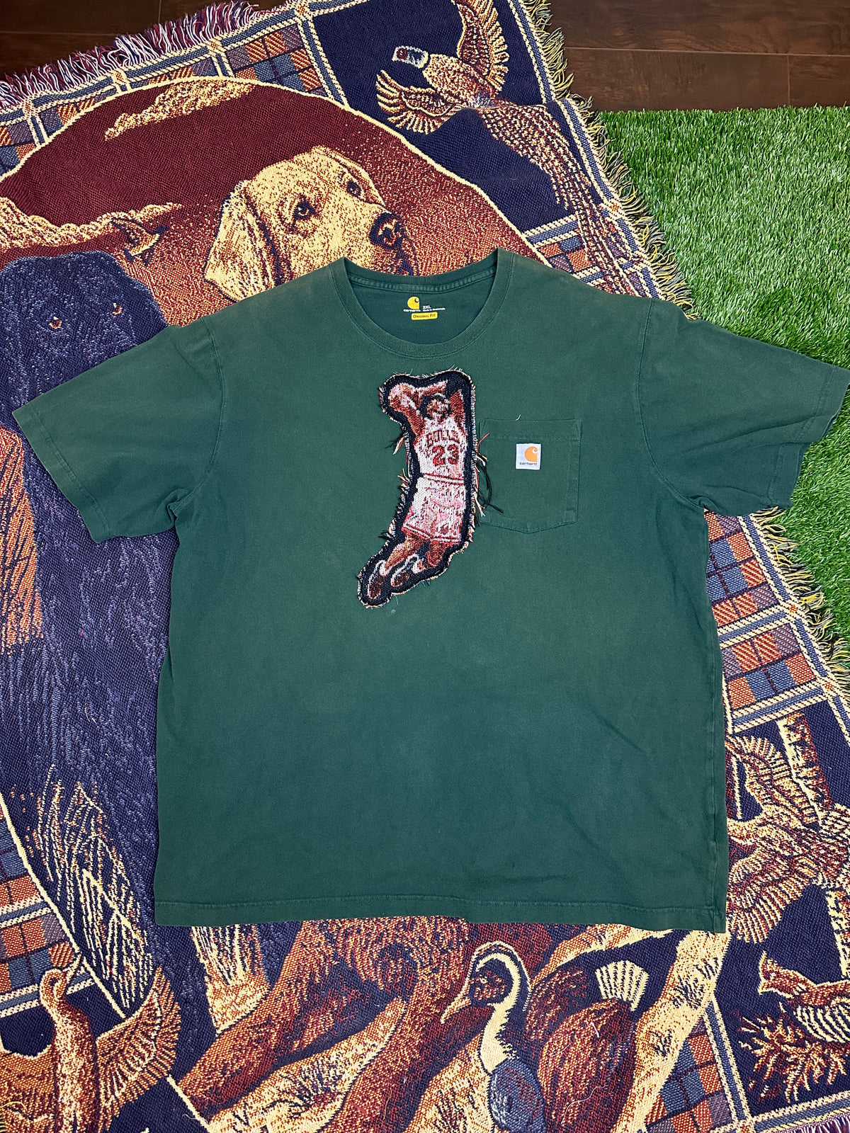 Carhartt Vintage Tee with Basketball Man Patchwork