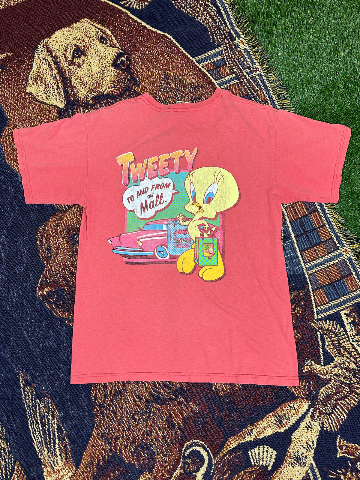 Looney Tunes Vintage Tee with Basketball Man Patchwork