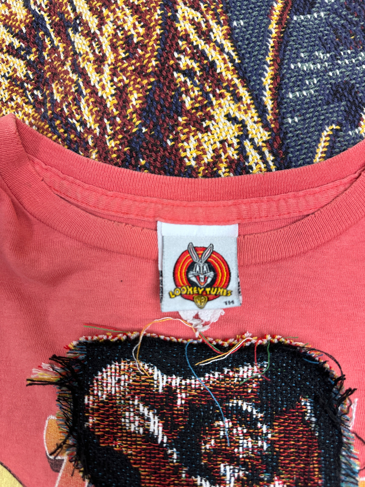 Looney Tunes Vintage Tee with Basketball Man Patchwork