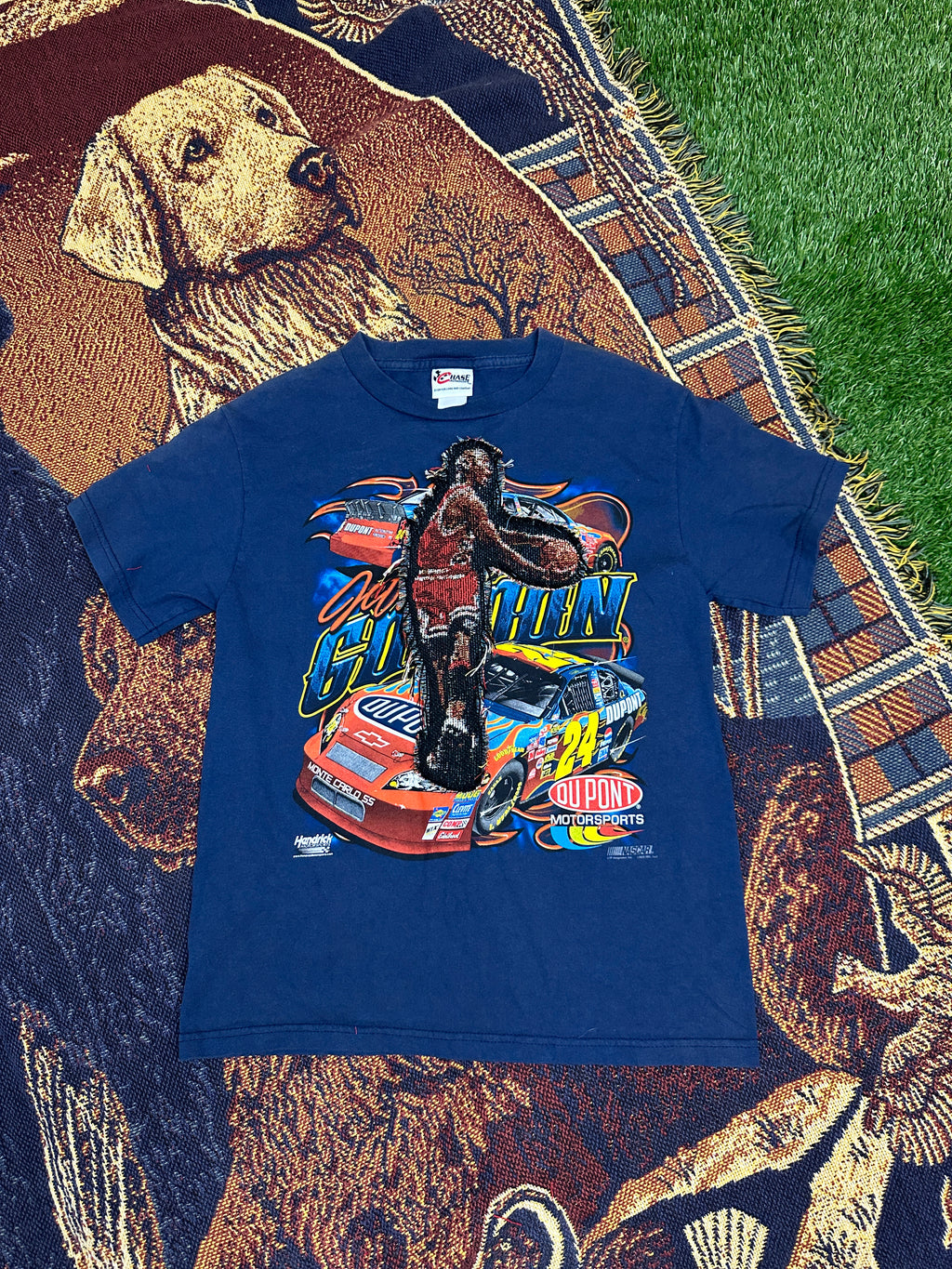 Racing Tee Vintage with Basketball Man Patch