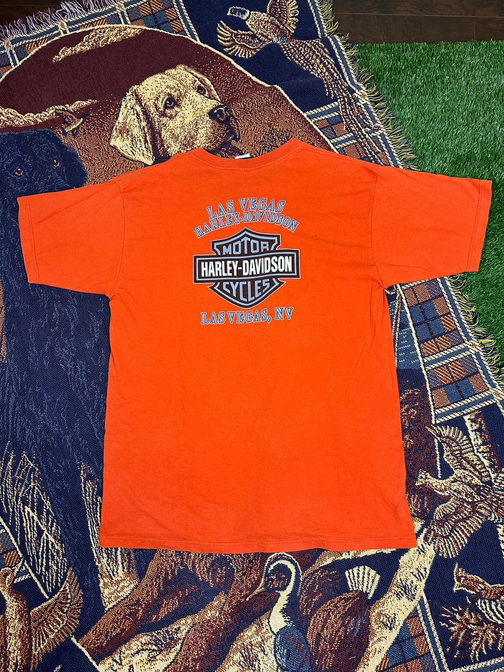 Harley Davidson Vintage Tee with Basketball Man Patchwork