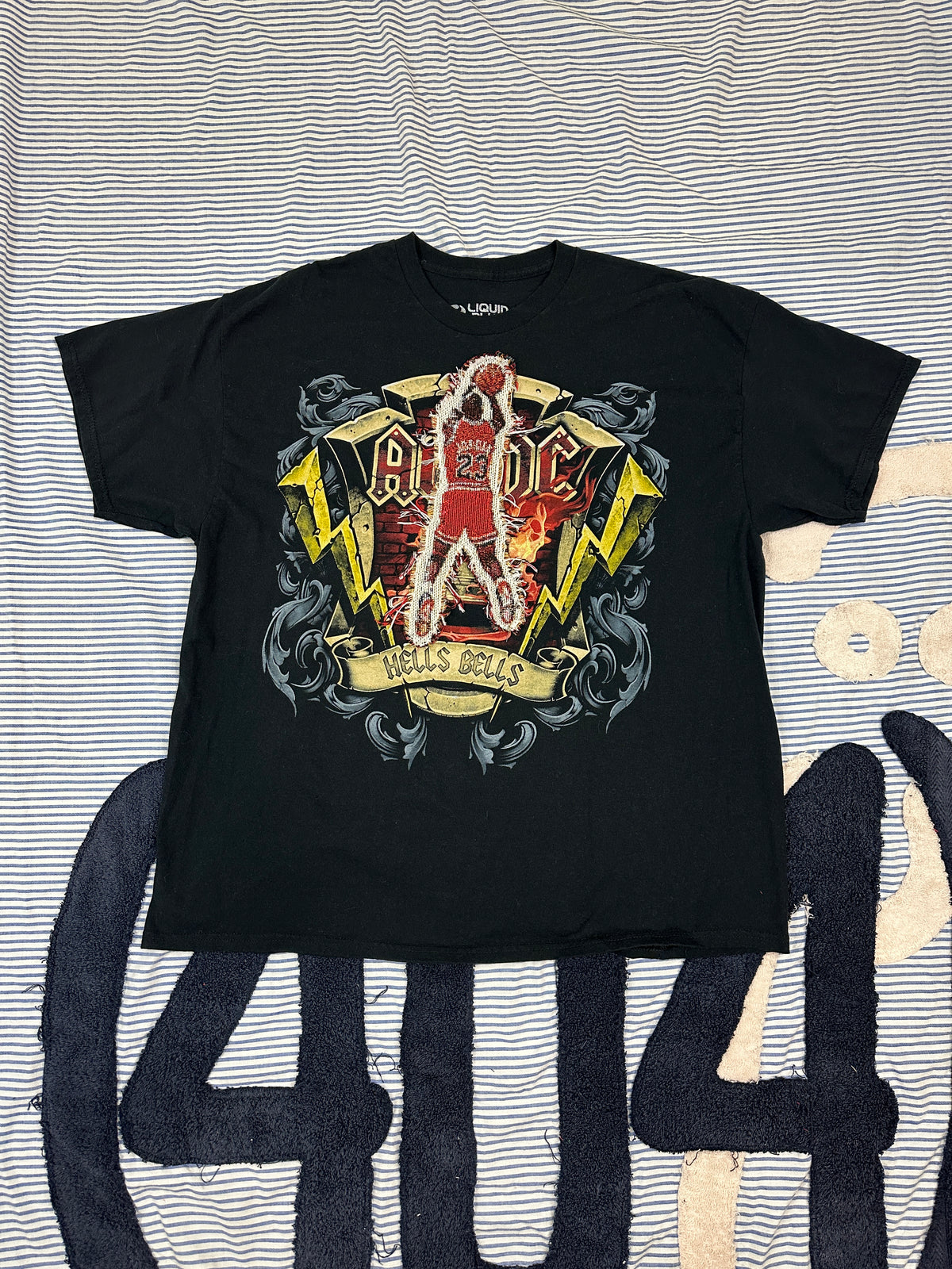ACDC Vintage Tee with Basketball Man Patchwork