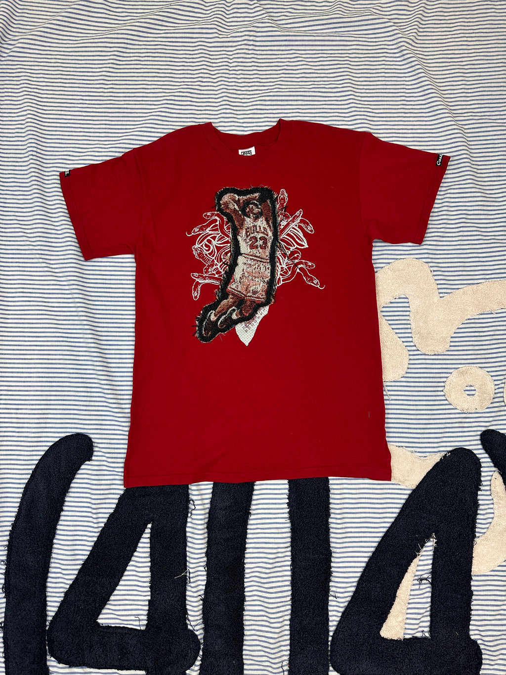 Crooks & Castle Tee Vintage with Basketball Man Patch