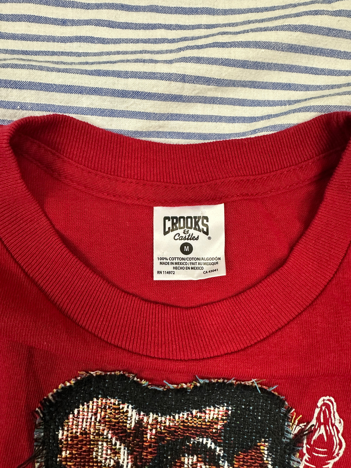 Crooks & Castle Tee Vintage with Basketball Man Patch