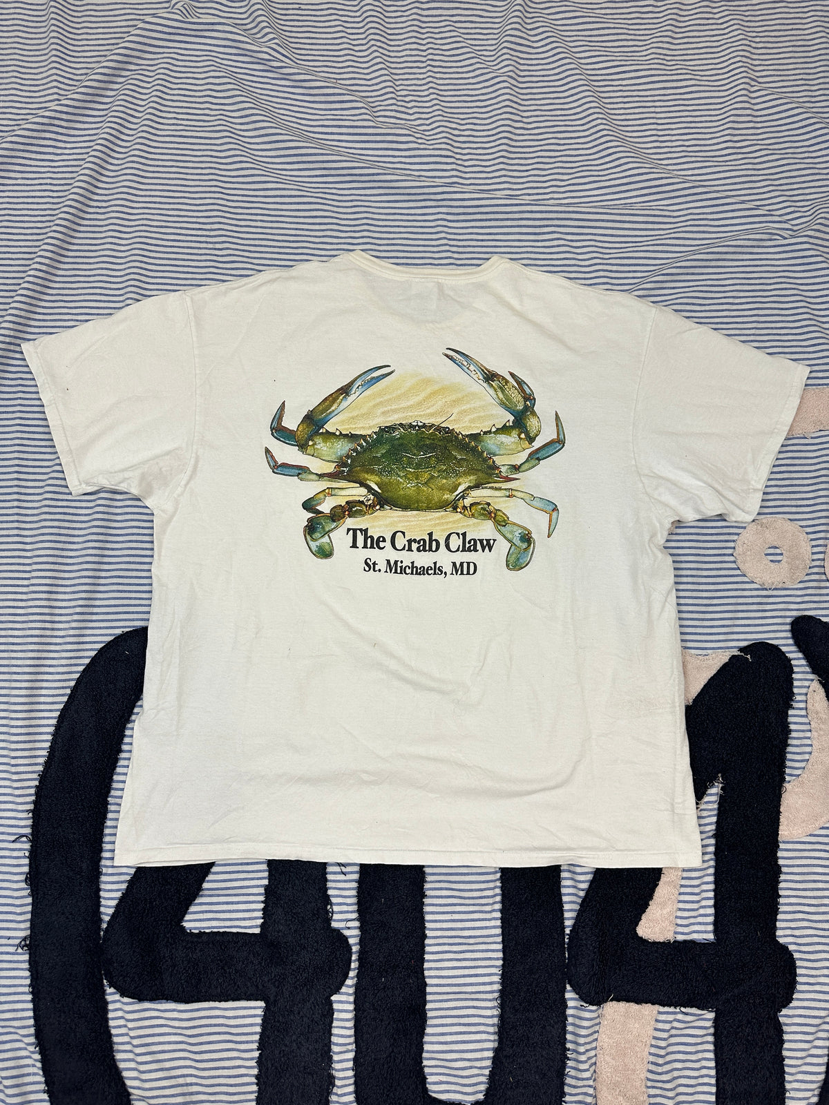 Crab Claw Vintage Tee with Basketball Man Patchwork