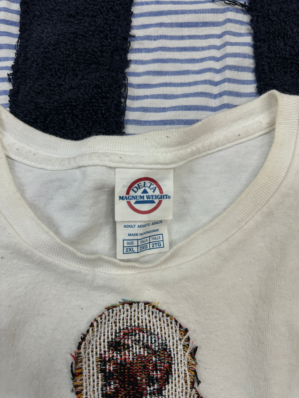 Crab Claw Vintage Tee with Basketball Man Patchwork