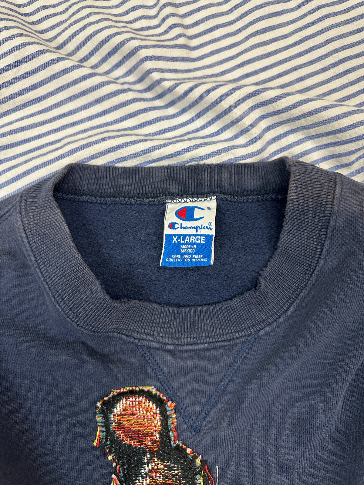Champion Vintage Crew with Basketball Man Patchwork